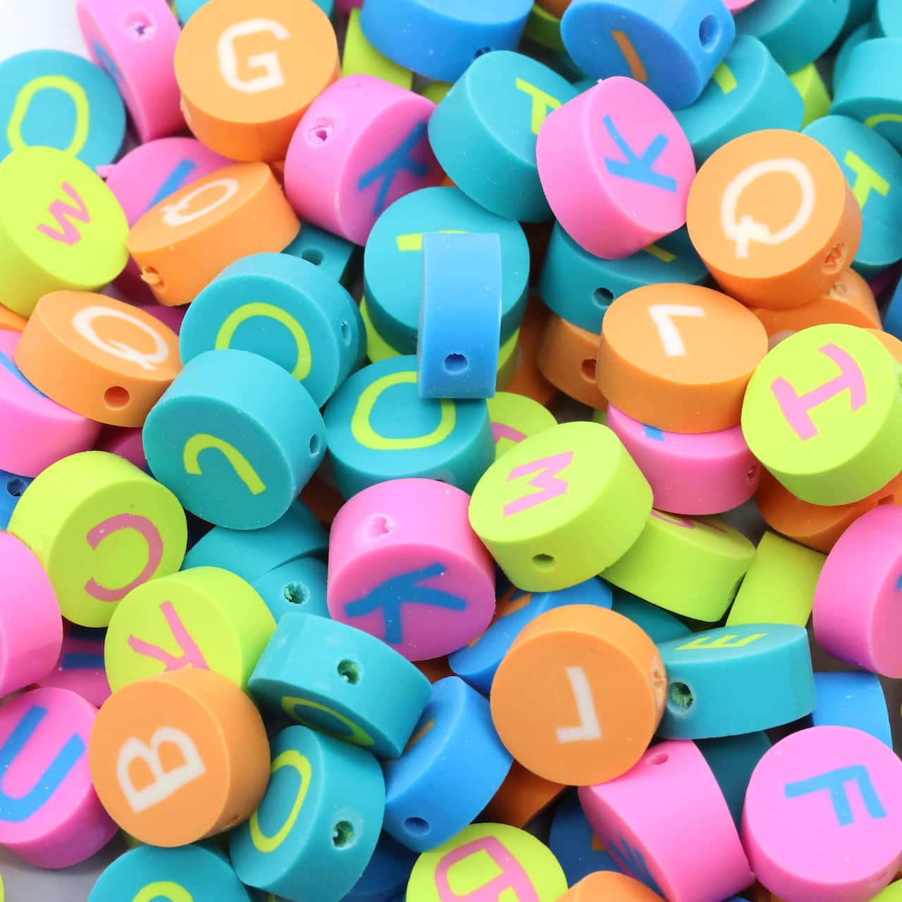 12 Packs: 200 ct. (2,,400 total) Mixed Neon Clay Alphabet Beads by Creatology™
